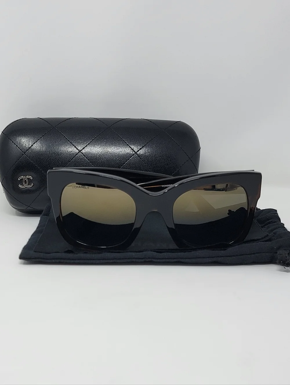 Chanel Interlocking CC Logo Square Tortoise Sunglasses 53□23 140 - Picture 3 of 10